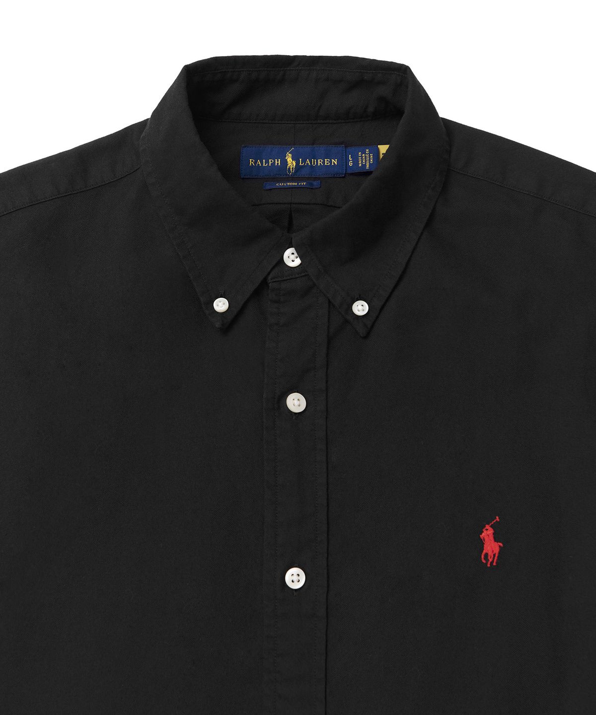 폴로 랄프 로렌(POLO RALPH LAUREN) 커스텀핏 옥스포드 셔츠 - 블랙
