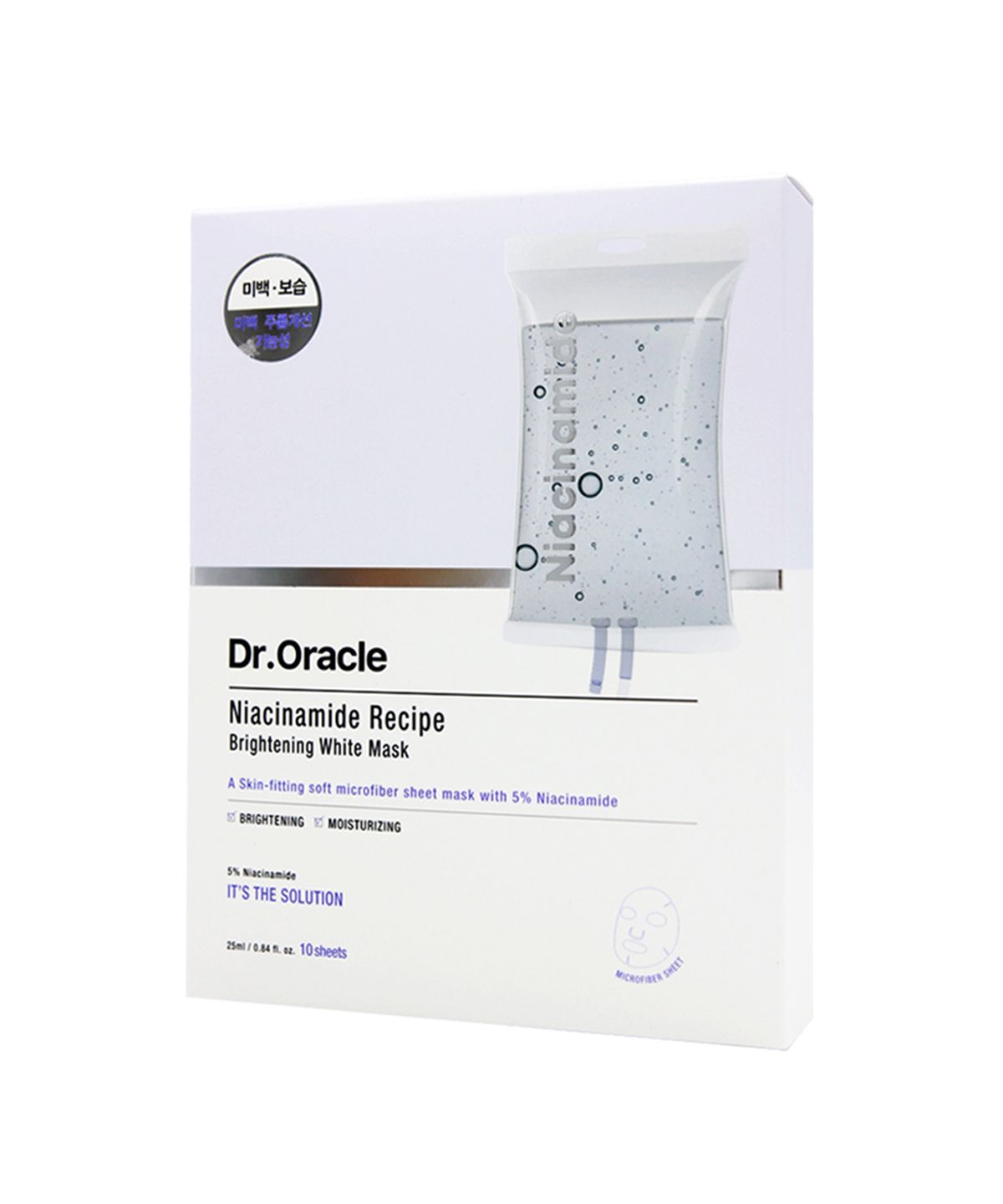 닥터오라클(DR.ORACLE) 나이아신아마이드 레시피 브라이트닝 화이트 마스크(10매/1box)