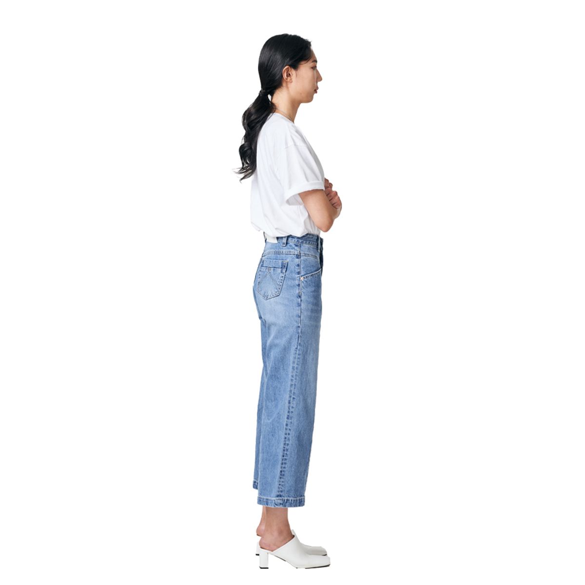 딜레탕티즘(DILETTANTISME) A라인 와이드 크롭 데님