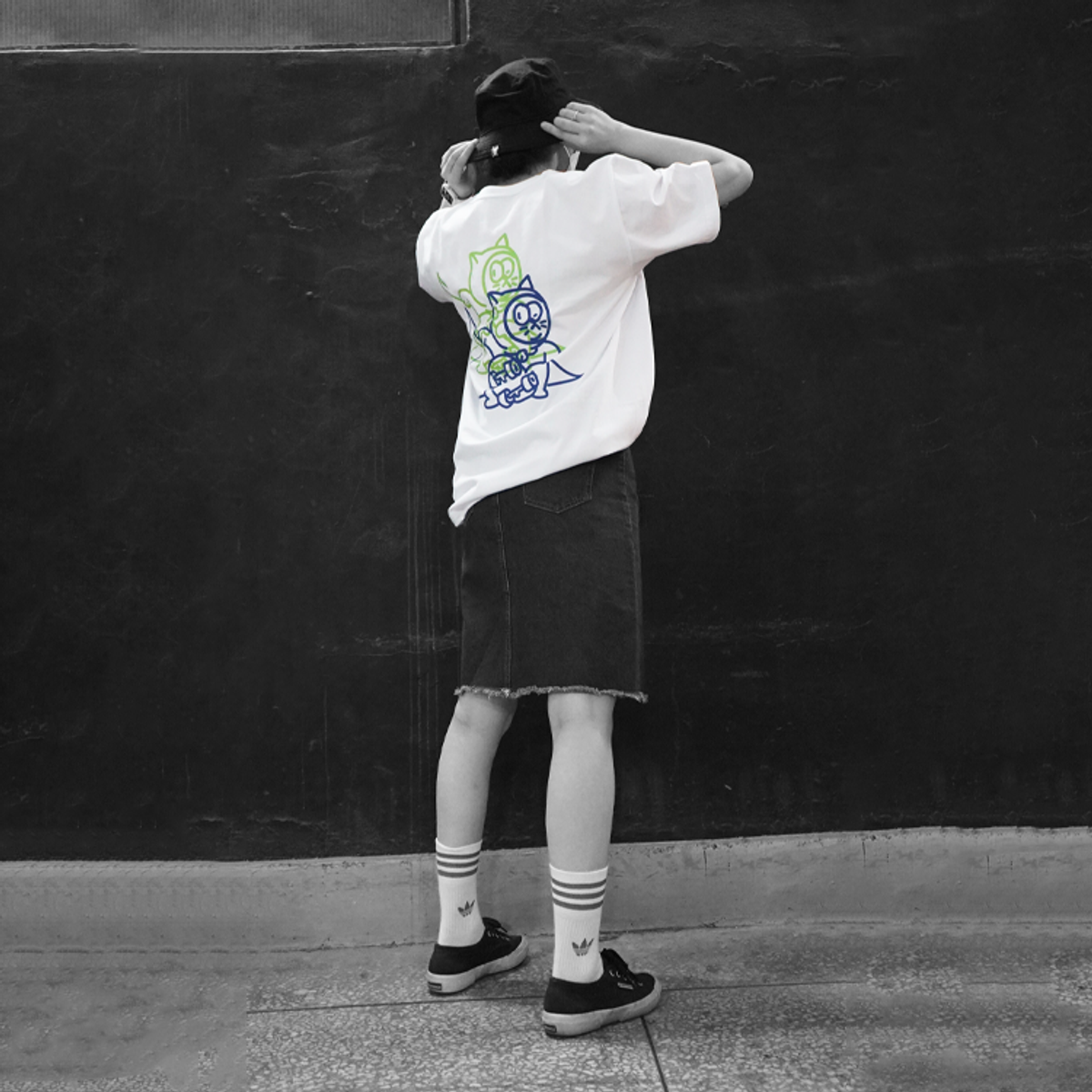 모노파틴(MONOPATIN) night light snow-E quarter pipe scotchlite t shirt - WTBL