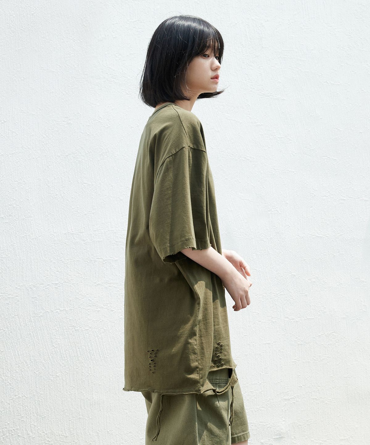 미니멀프로젝트(MINIMALPROJECT) 그런지 반팔티셔츠 (KHAKI) MST134