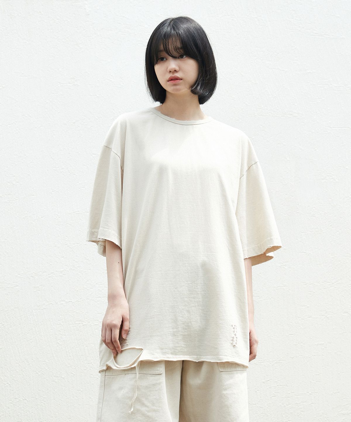 미니멀프로젝트(MINIMALPROJECT) 그런지 반팔티셔츠 (BEIGE) MST134