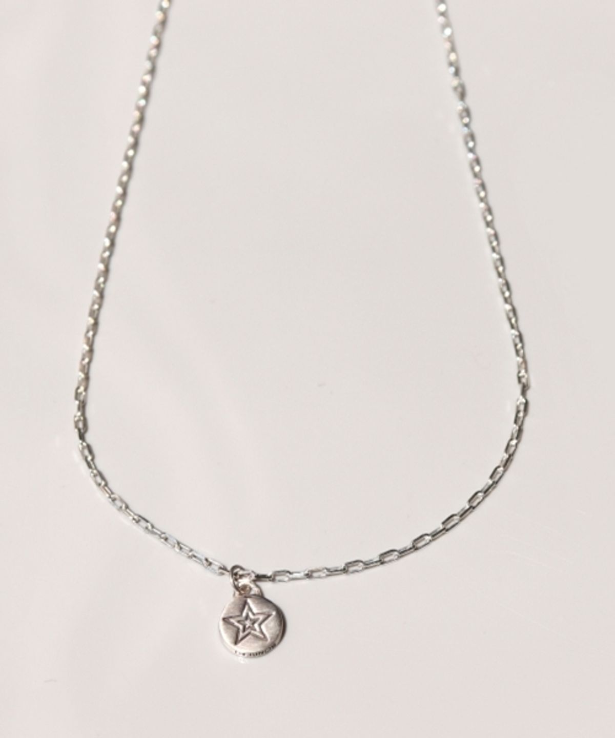봉보(BONBEAU) Star eye smile coin pendant Necklace 스타아이 스마일 코인 팬던트 실버 체인 목걸이