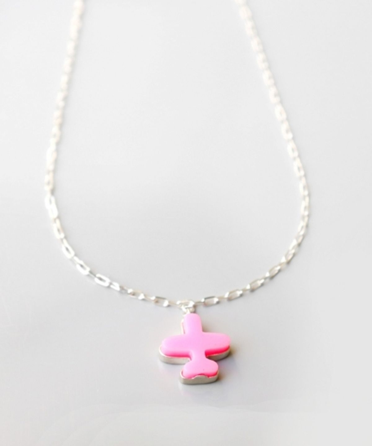 봉보(BONBEAU) Acrylic airplane mini clip chain Necklace 아크릴 비행기 팬던트 미니 클립 체인 목걸이