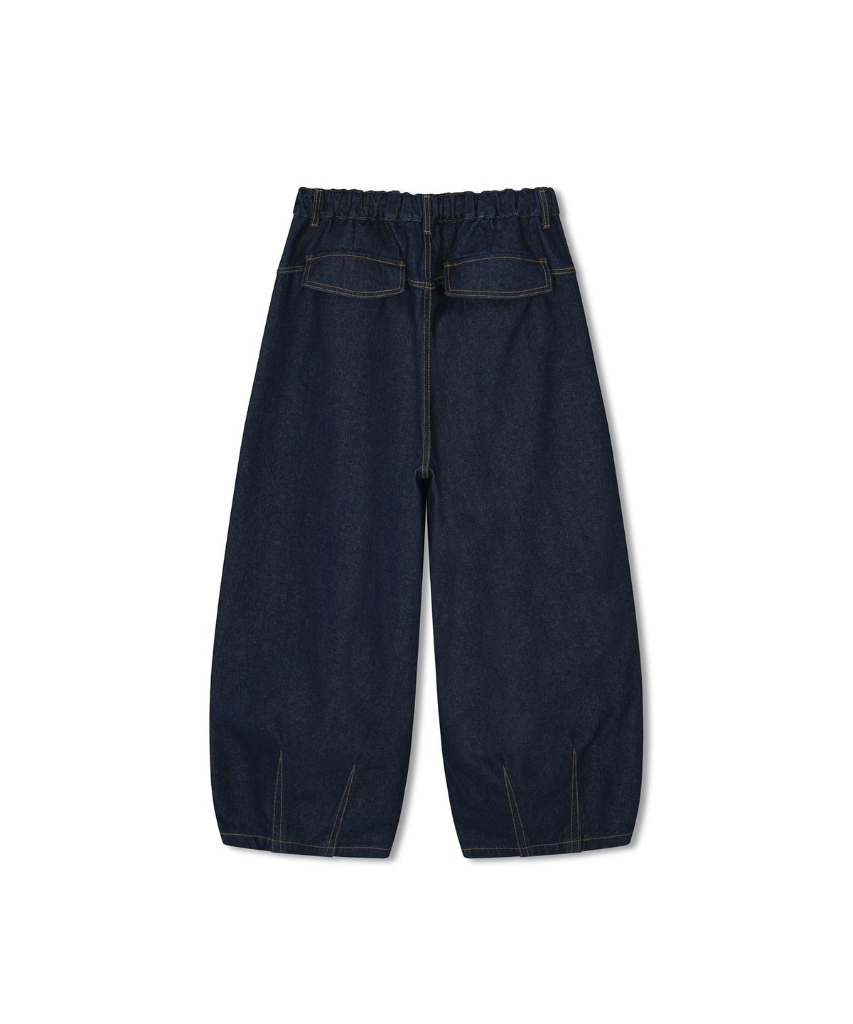 앵글런(ANGLAN) Rigid Indigo Denim Balloon Pants - Dark Blue