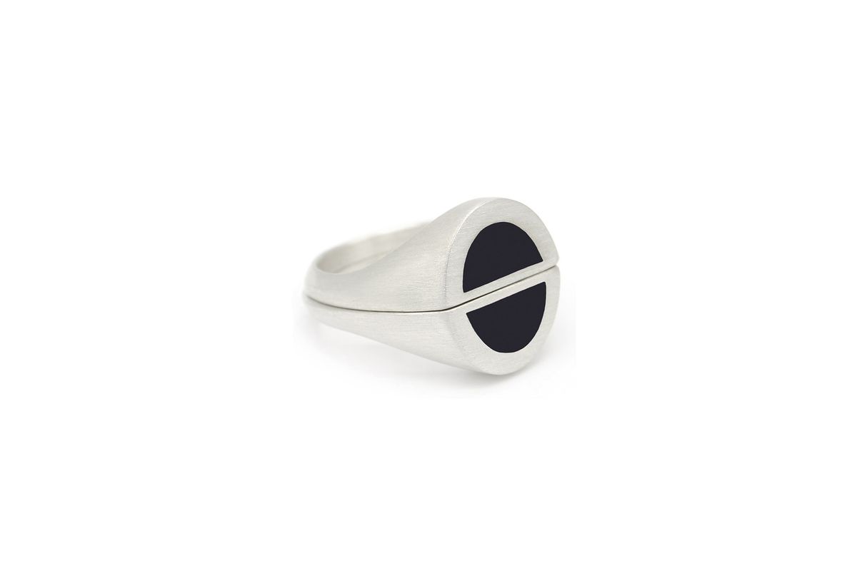 오드콜렛(ODDCOLLET) half signet ring 002 (black)