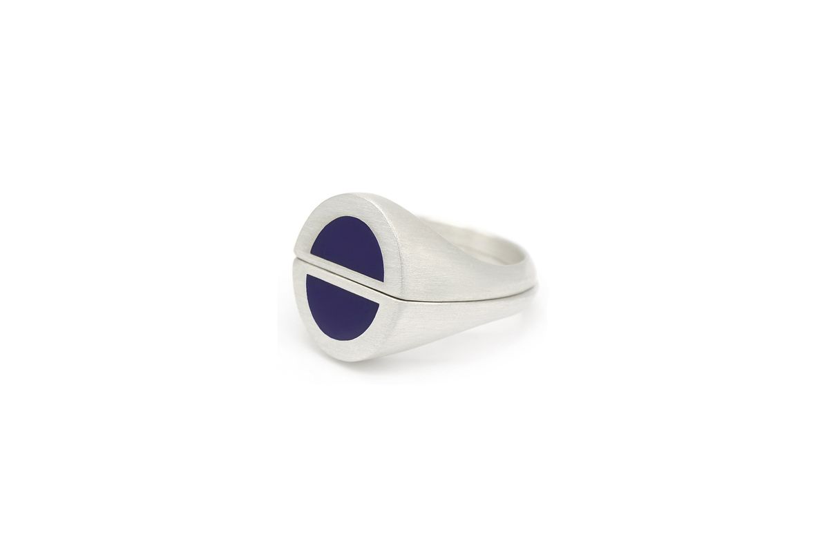 오드콜렛(ODDCOLLET) half signet ring 002 (blue)