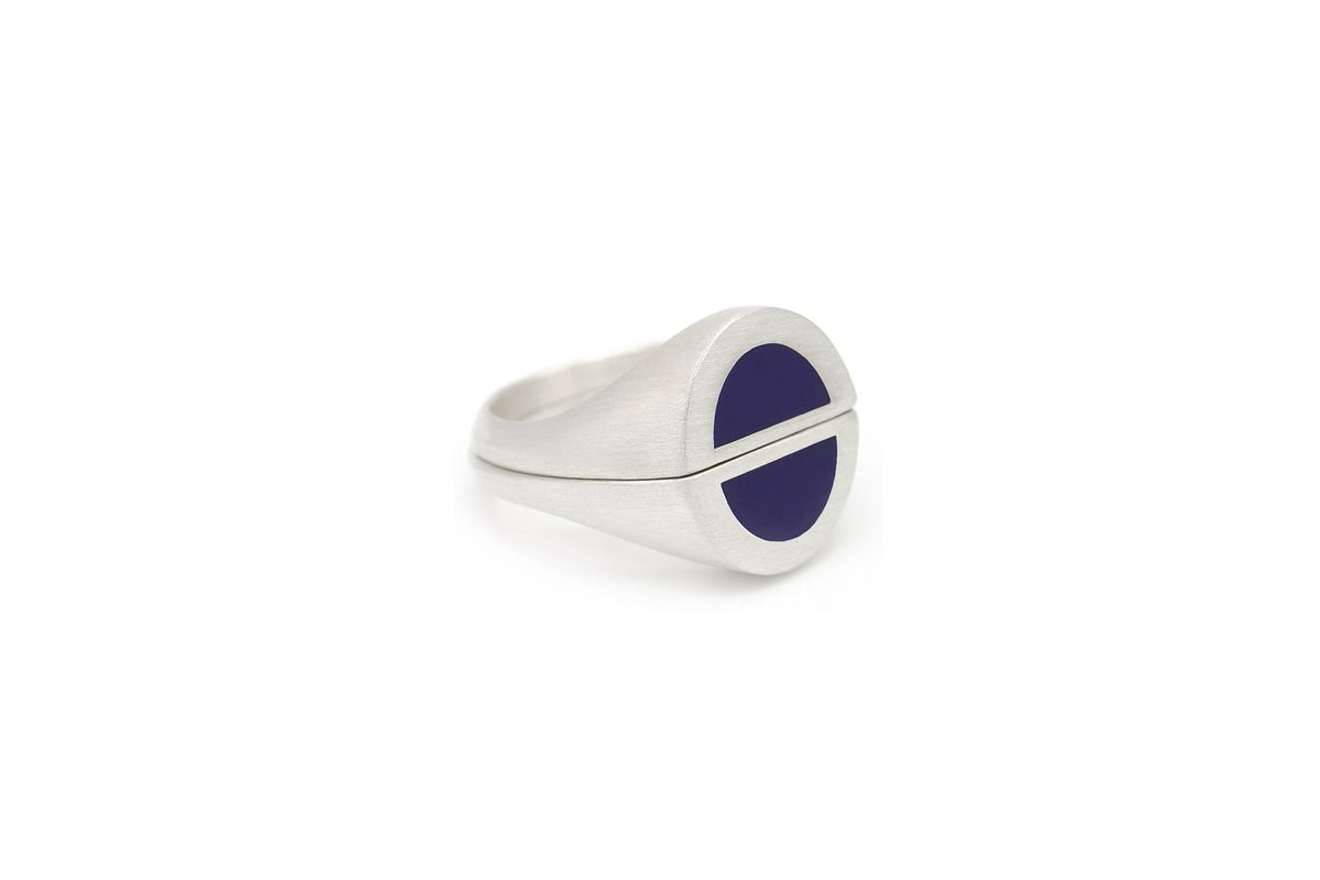 오드콜렛(ODDCOLLET) half signet ring 002 (blue)
