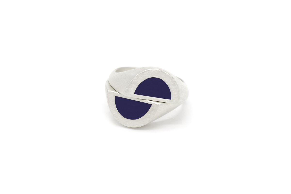 오드콜렛(ODDCOLLET) half signet ring 002 (blue)