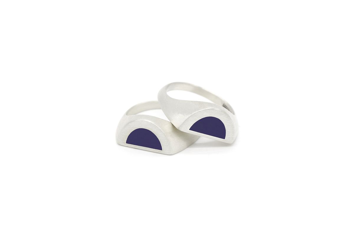 오드콜렛(ODDCOLLET) half signet ring 002 (blue)
