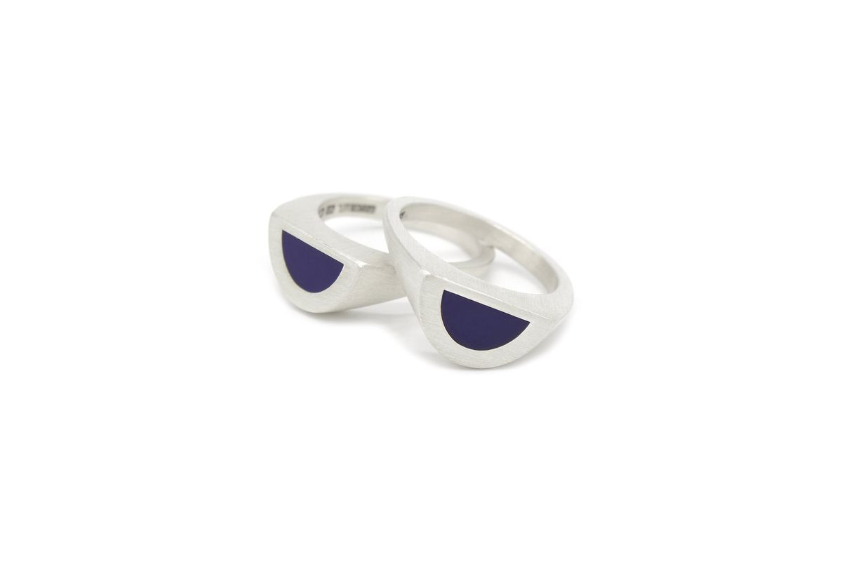 오드콜렛(ODDCOLLET) half signet ring 002 (blue)