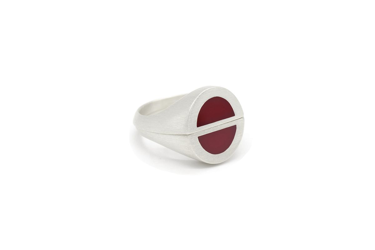 오드콜렛(ODDCOLLET) half signet ring 002 (red)