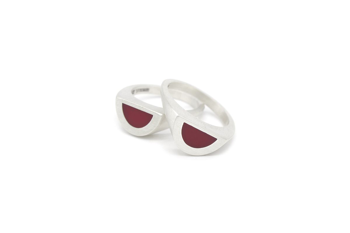 오드콜렛(ODDCOLLET) half signet ring 002 (red)