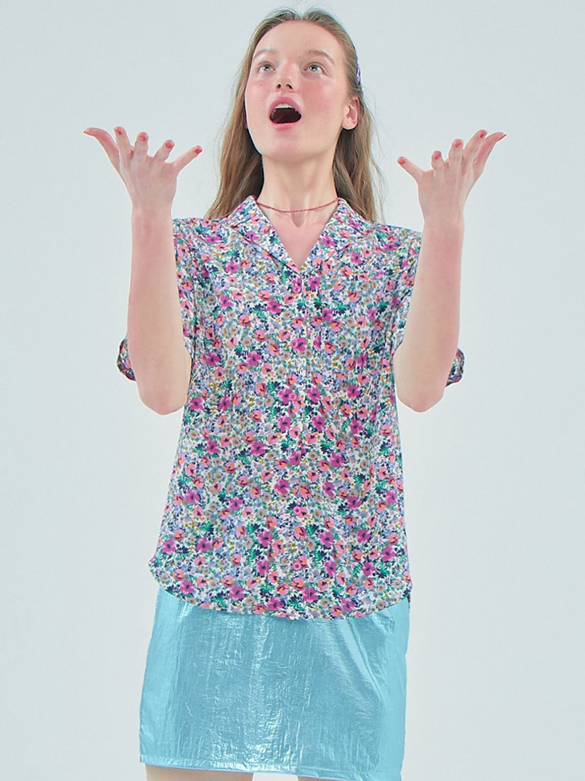 준준스페이스(JUNEJUNE SPACE) Floral Shirts_White(플로랄 반팔셔츠_화이트)