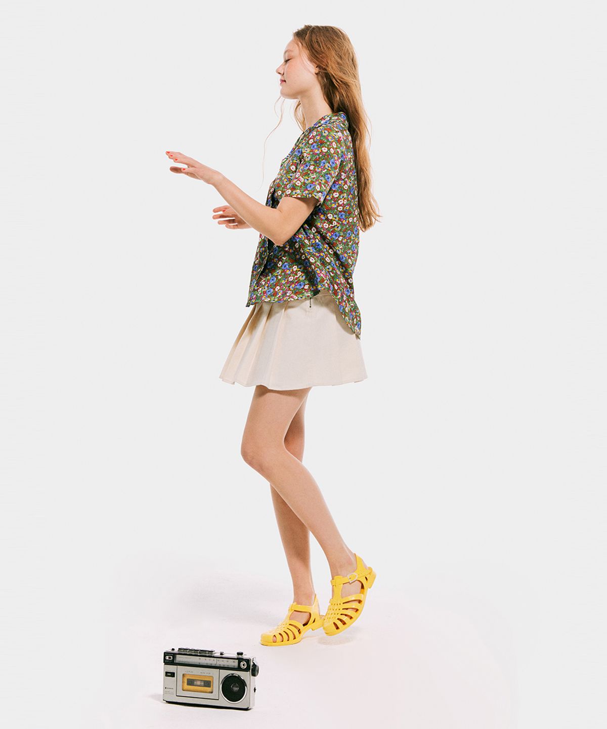 준준스페이스(JUNEJUNE SPACE) Floral Shirts_Green(플로랄 반팔셔츠_그린)
