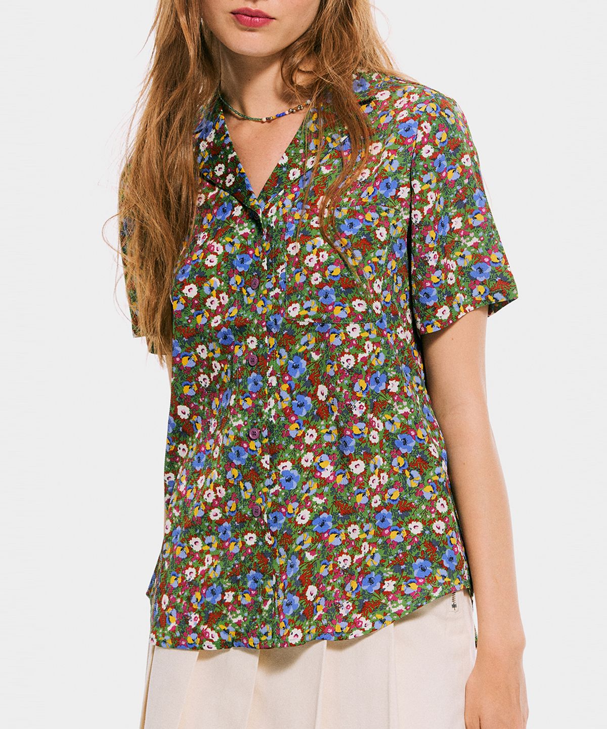 준준스페이스(JUNEJUNE SPACE) Floral Shirts_Green(플로랄 반팔셔츠_그린)