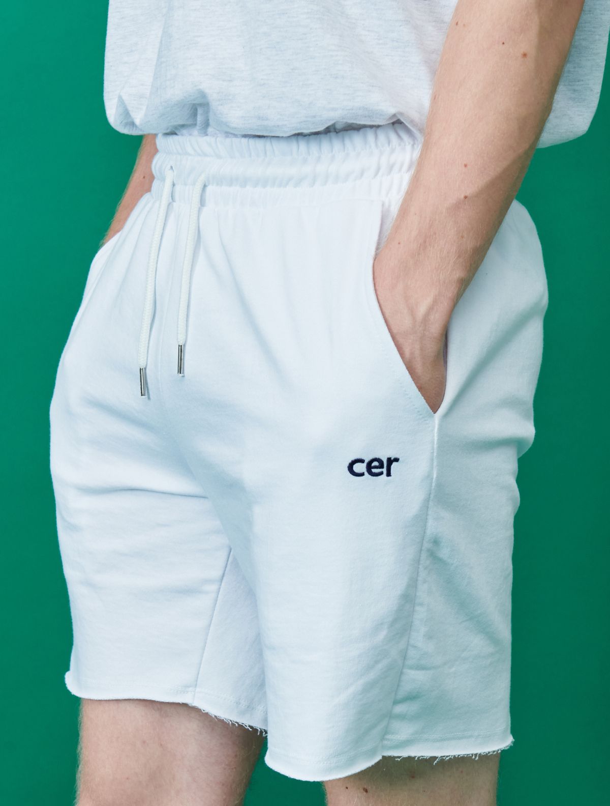 씨이알(CER) 로고  숏팬츠 (화이트)
