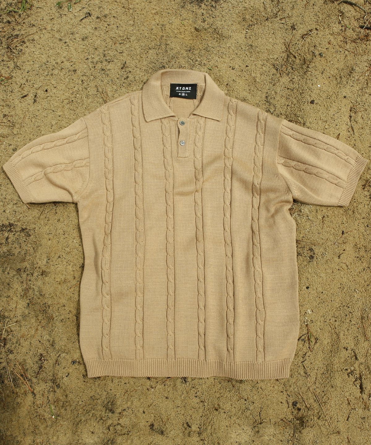엑스톤즈(XTONZ) XTK016 대퍼딜 꽈배기 니트 (KHAKI)