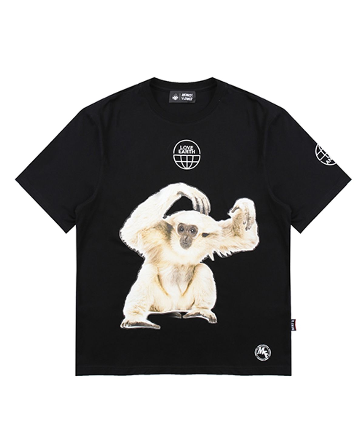 몽키플라워(Monkey Flower) 공용 지구가족  화이트 몽키 티셔츠  / MM1WTS20U  WHITE