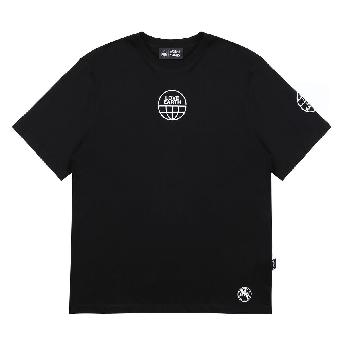 몽키플라워(Monkey Flower) 공용 지구가족 펀치 몽키 반팔티셔츠 / MM1WTS18U  BLACK