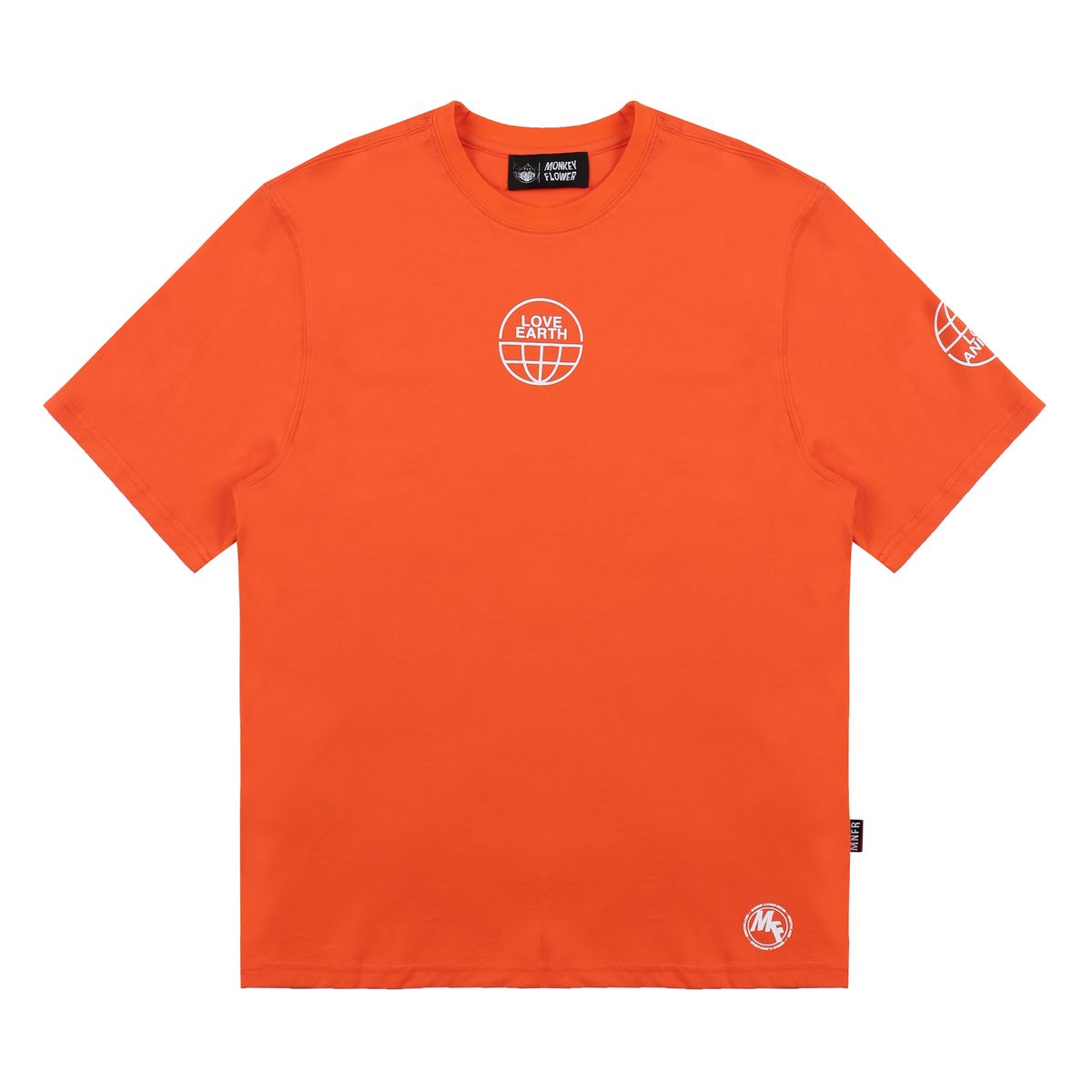 몽키플라워(Monkey Flower) 공용 지구가족 펀치 몽키 반팔티셔츠 / MM1WTS18U  ORANGE
