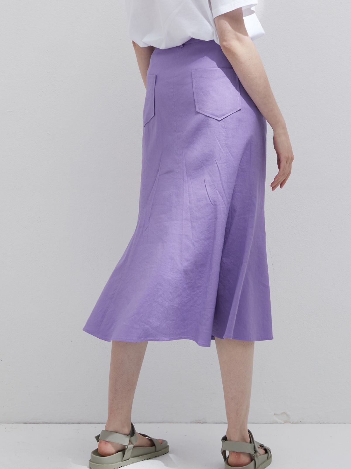 비뮤즈맨션(BEMUSE MANSION) Linen mermaid skirt - Light purple