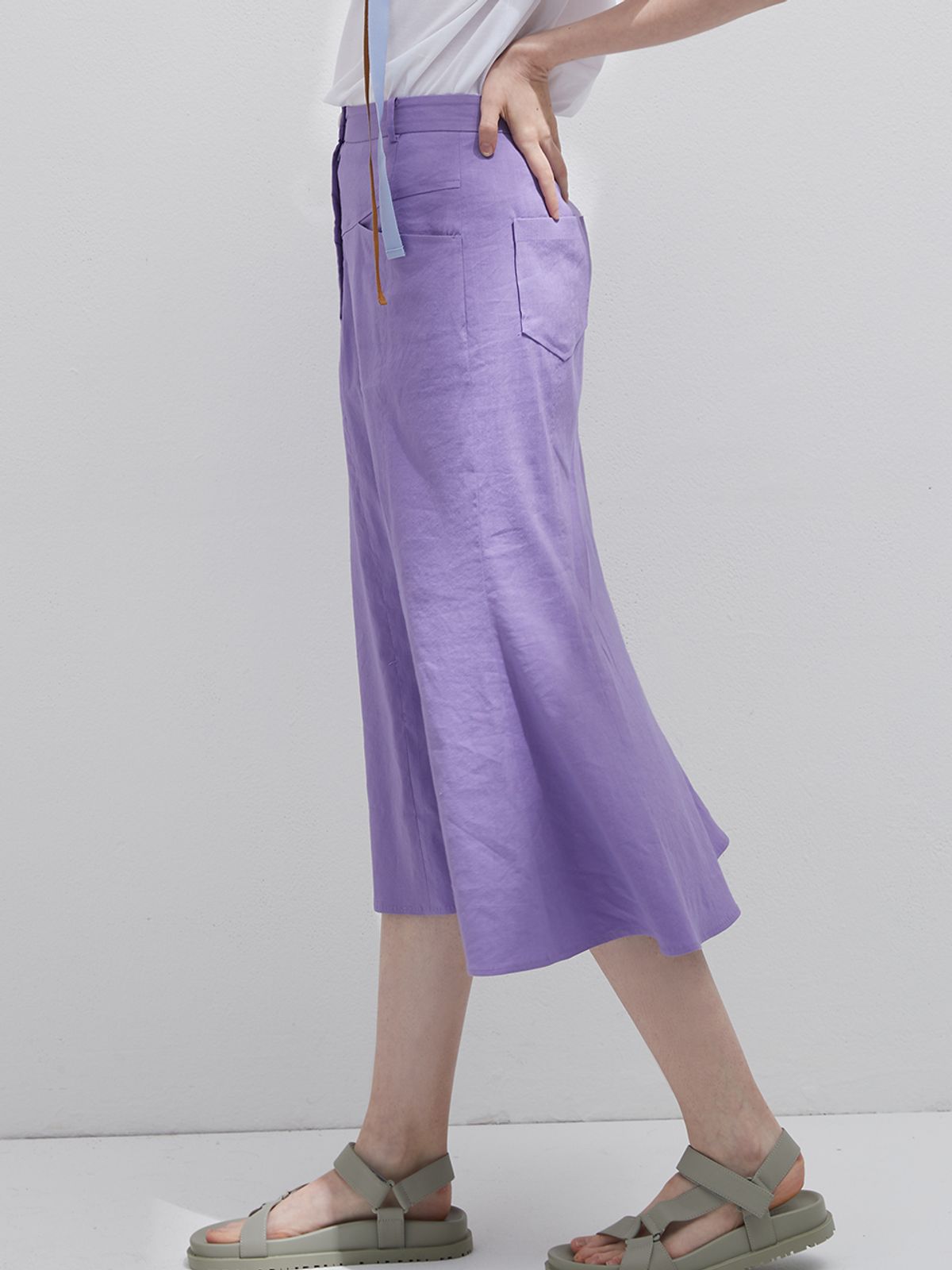 비뮤즈맨션(BEMUSE MANSION) Linen mermaid skirt - Light purple