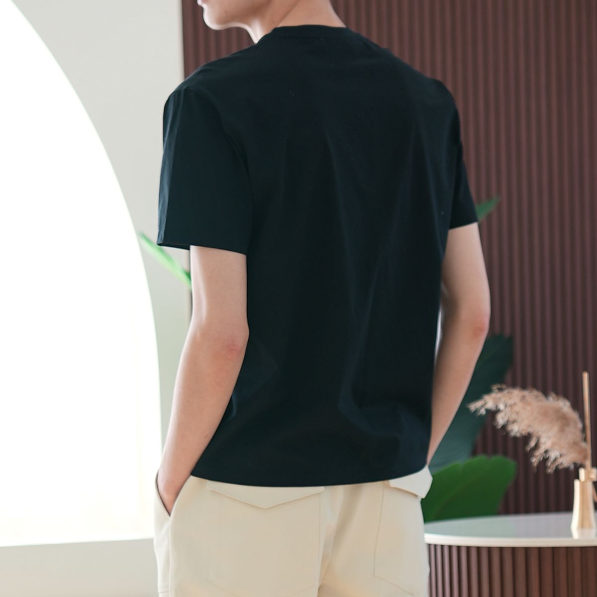 엘에스더블유(LSW) 로고 실켓 티셔츠 (제트 블랙)