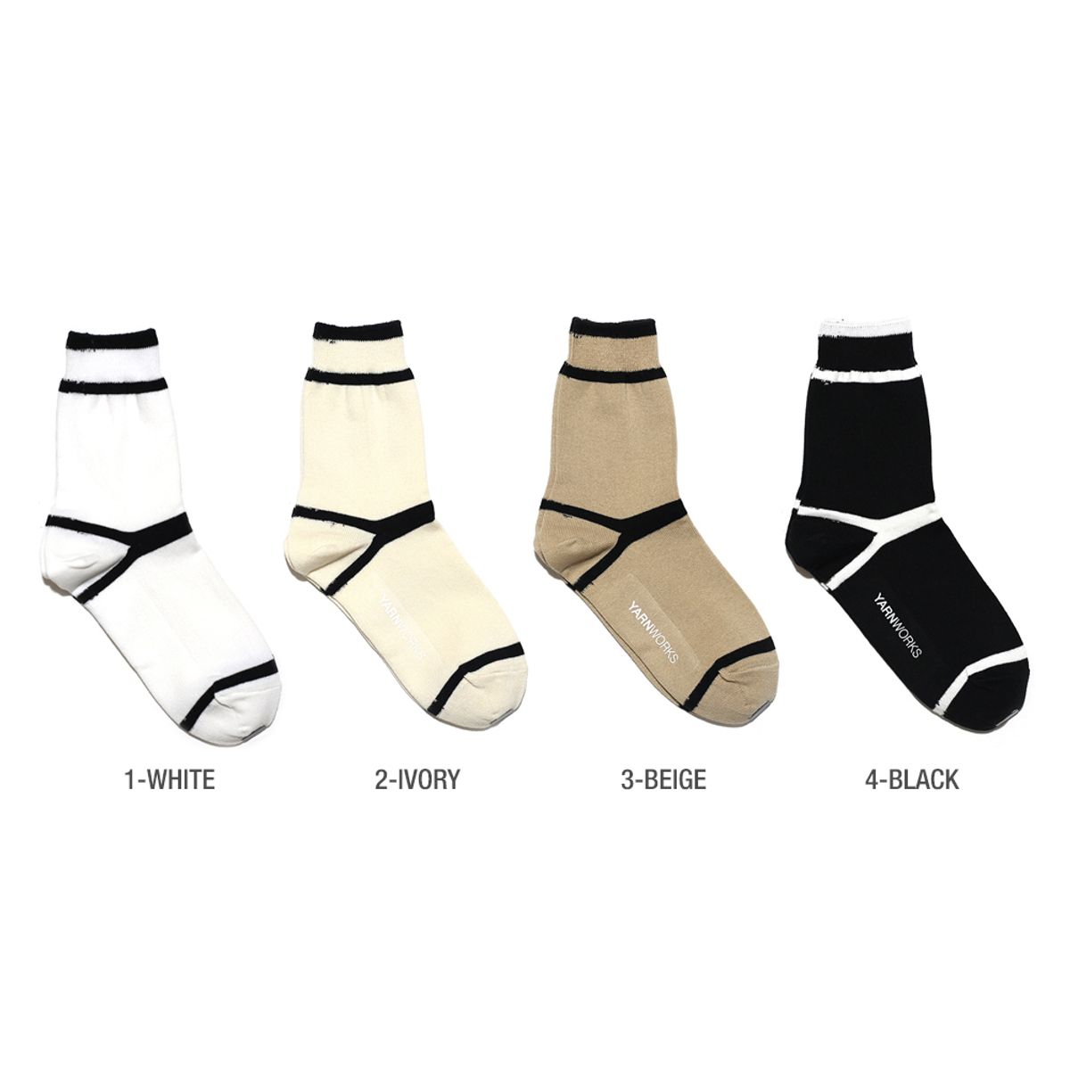 얀웍스(YARNWORKS) [4컬러 선택팩][11컬러]WORK6B 아웃라인 기본양말
