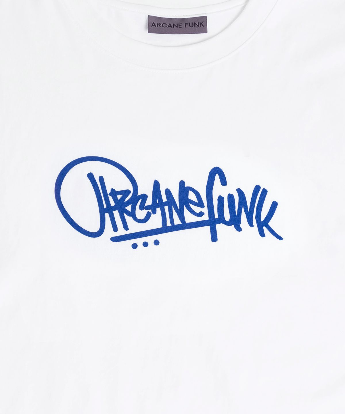 아케인 펑크(ARCANE FUNK) BASIC LOGO TEE white/blue