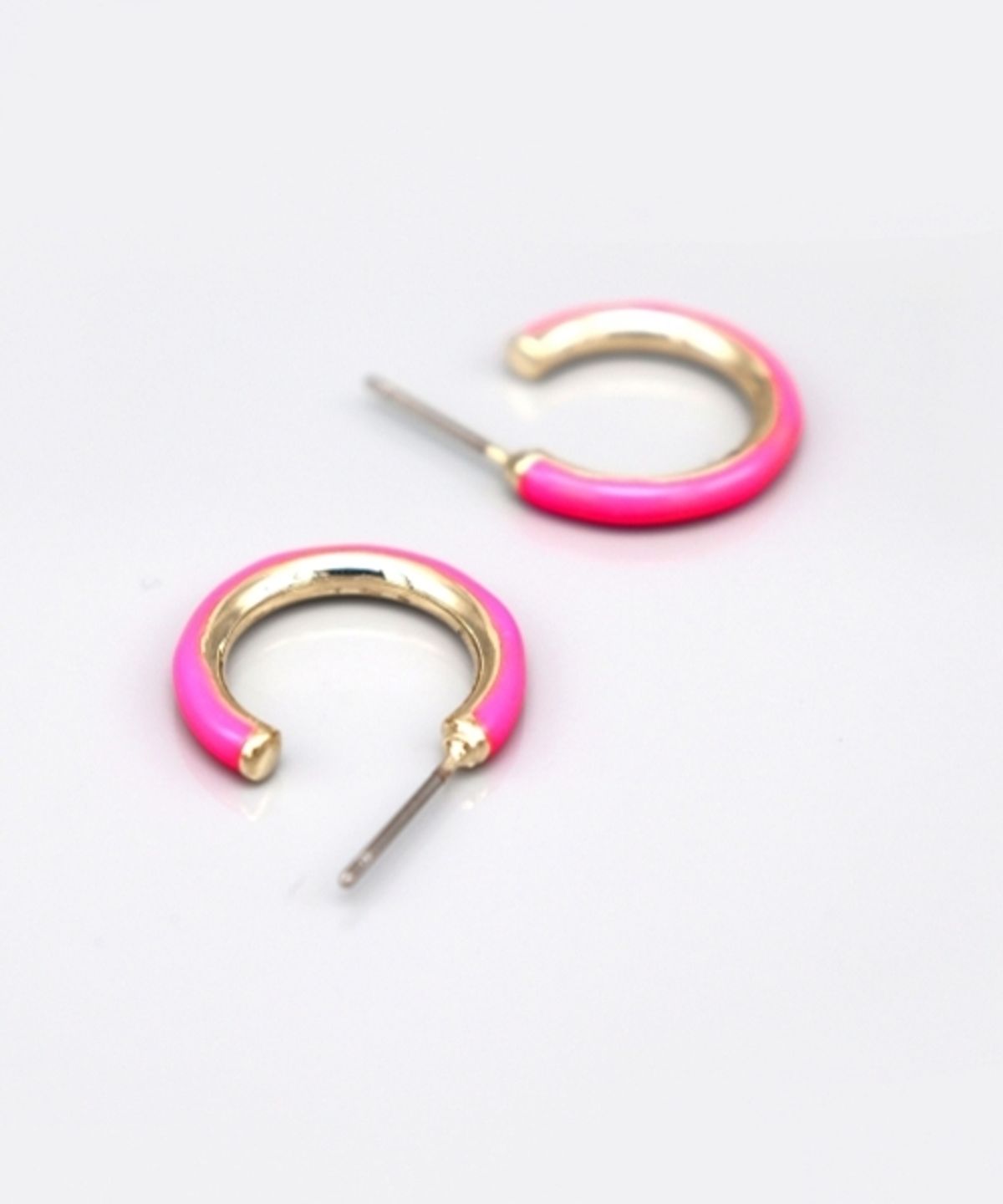 봉보(BONBEAU) Blossom color epoxy hoop Eearings 비비드 네온 컬러 포인트 심플 후프 귀걸이