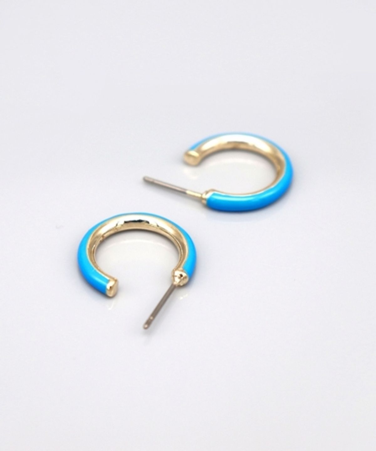 봉보(BONBEAU) Blossom color epoxy hoop Eearings 비비드 네온 컬러 포인트 심플 후프 귀걸이
