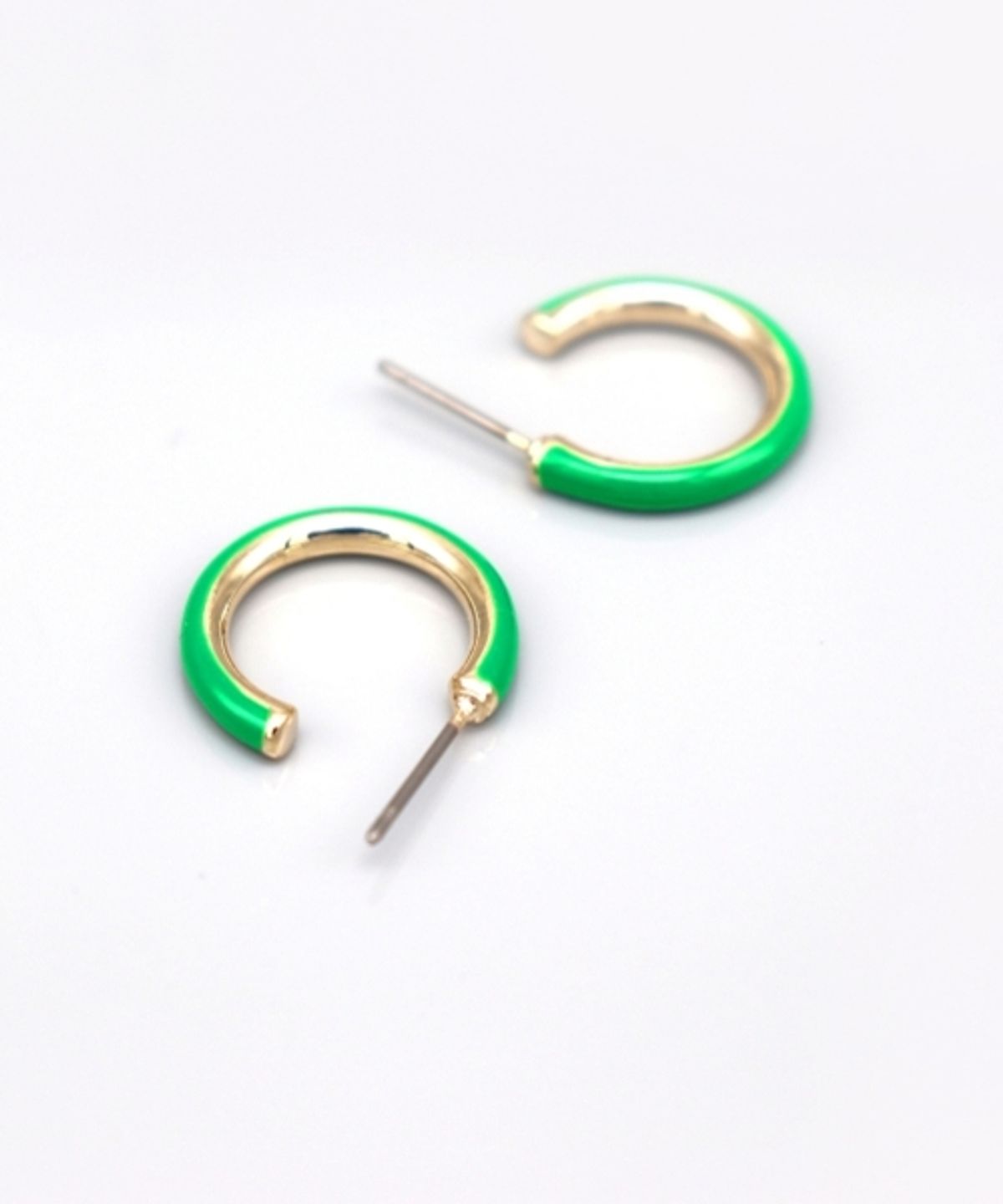 봉보(BONBEAU) Blossom color epoxy hoop Eearings 비비드 네온 컬러 포인트 심플 후프 귀걸이