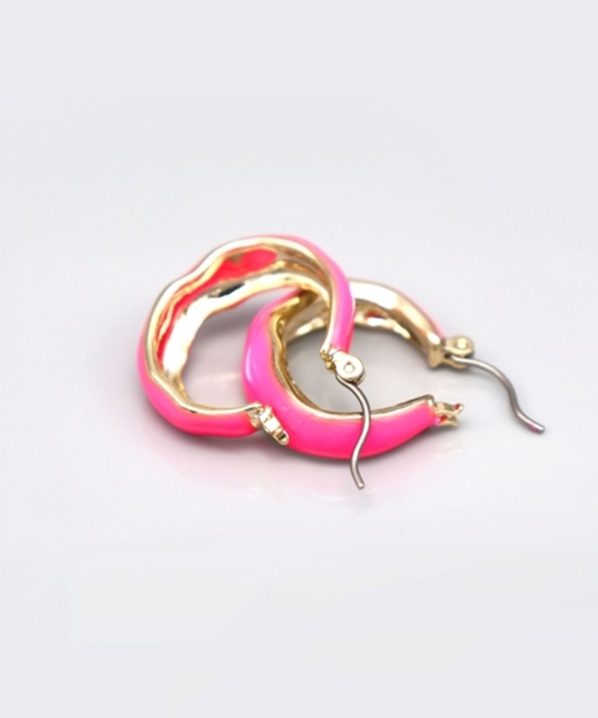 봉보(BONBEAU) Fancy color epoxy hoop Eearings 비비드 네온 컬러 포인트 볼드 후프 귀걸이