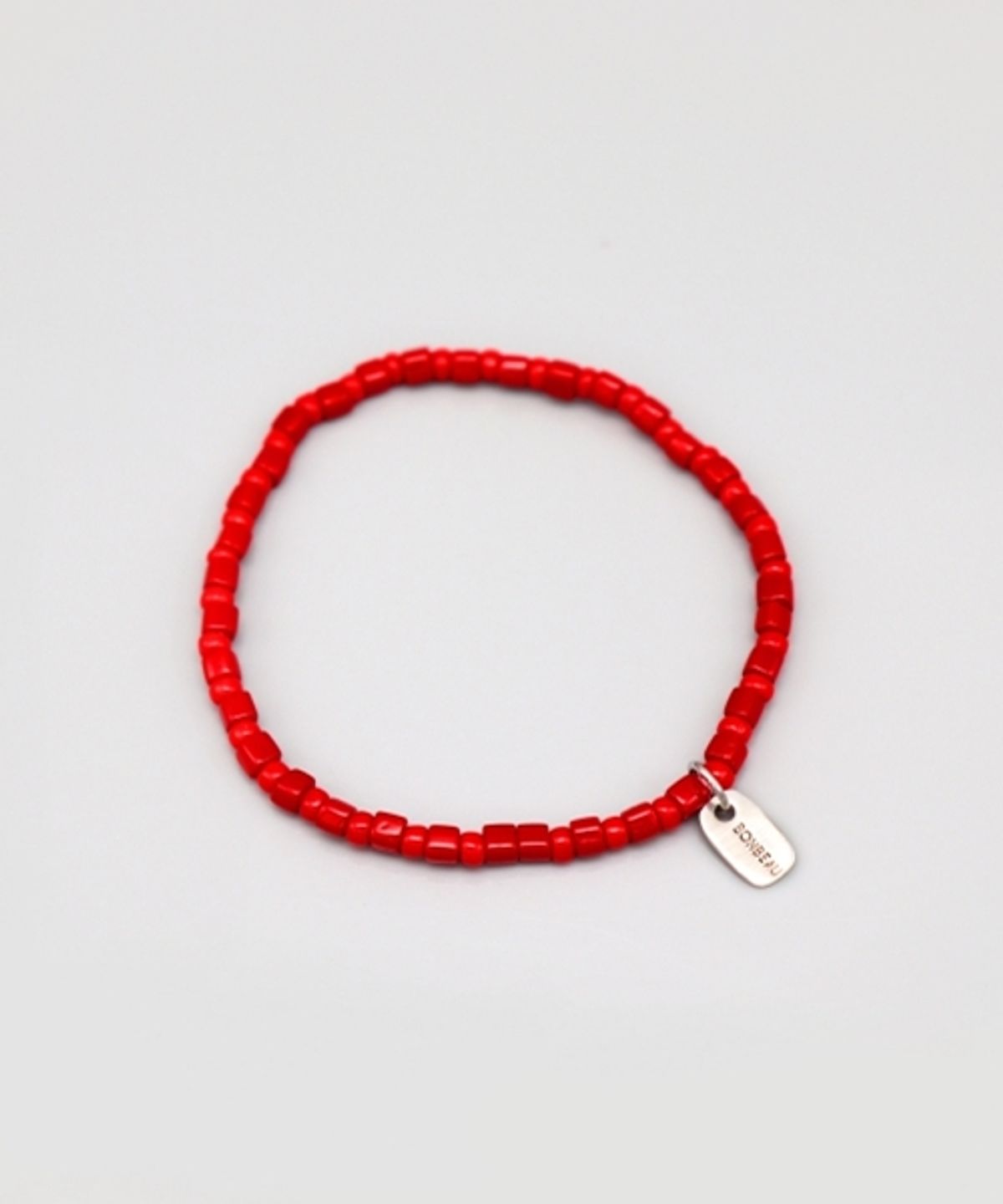 봉보(BONBEAU) Square and Round beads mix layered Bracelet 7color 비즈 믹스 참 레이어드 밴딩 팔찌