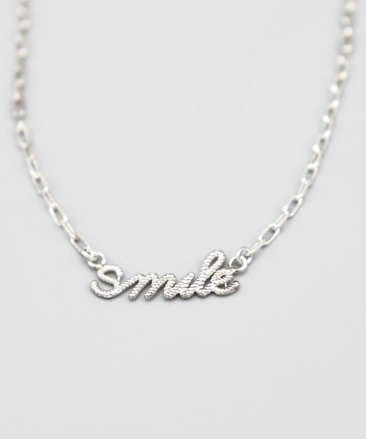 봉보(BONBEAU) Smile lettering silver chain Anklet 스마일 레터링 실버 체인 발찌