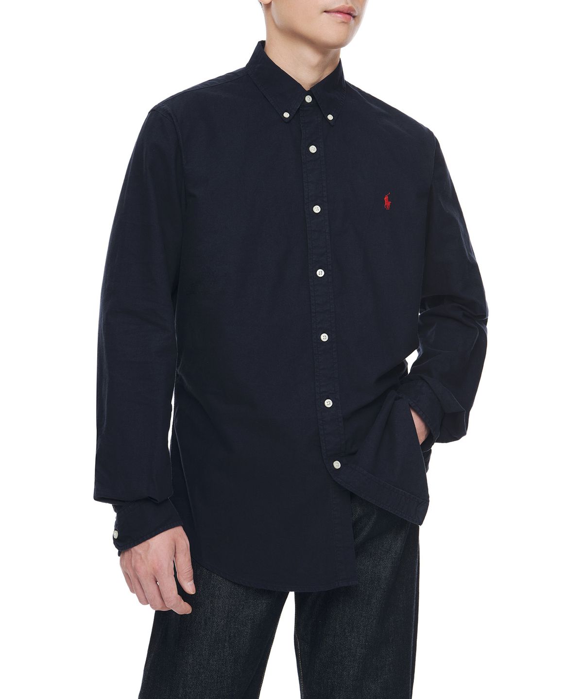 폴로 랄프 로렌(POLO RALPH LAUREN) 커스텀핏 옥스포드 셔츠 - 네이비