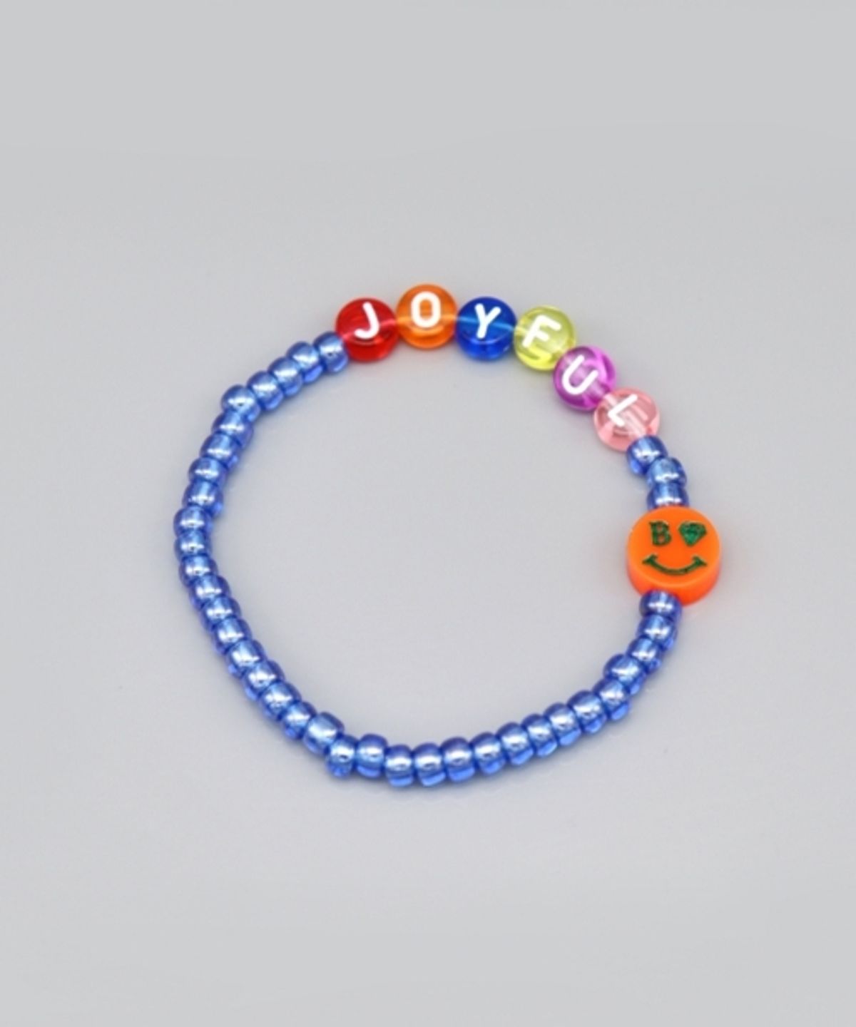 봉보(BONBEAU) Initial smile color beads Bracelet 스마일 참 이니셜 투명 비즈 팔찌 3color