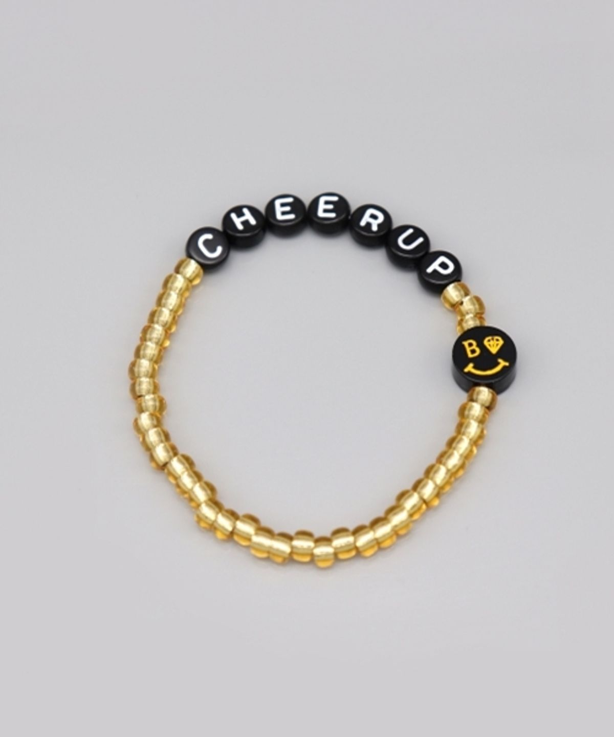 봉보(BONBEAU) Initial smile color beads Bracelet 스마일 참 이니셜 투명 비즈 팔찌 3color
