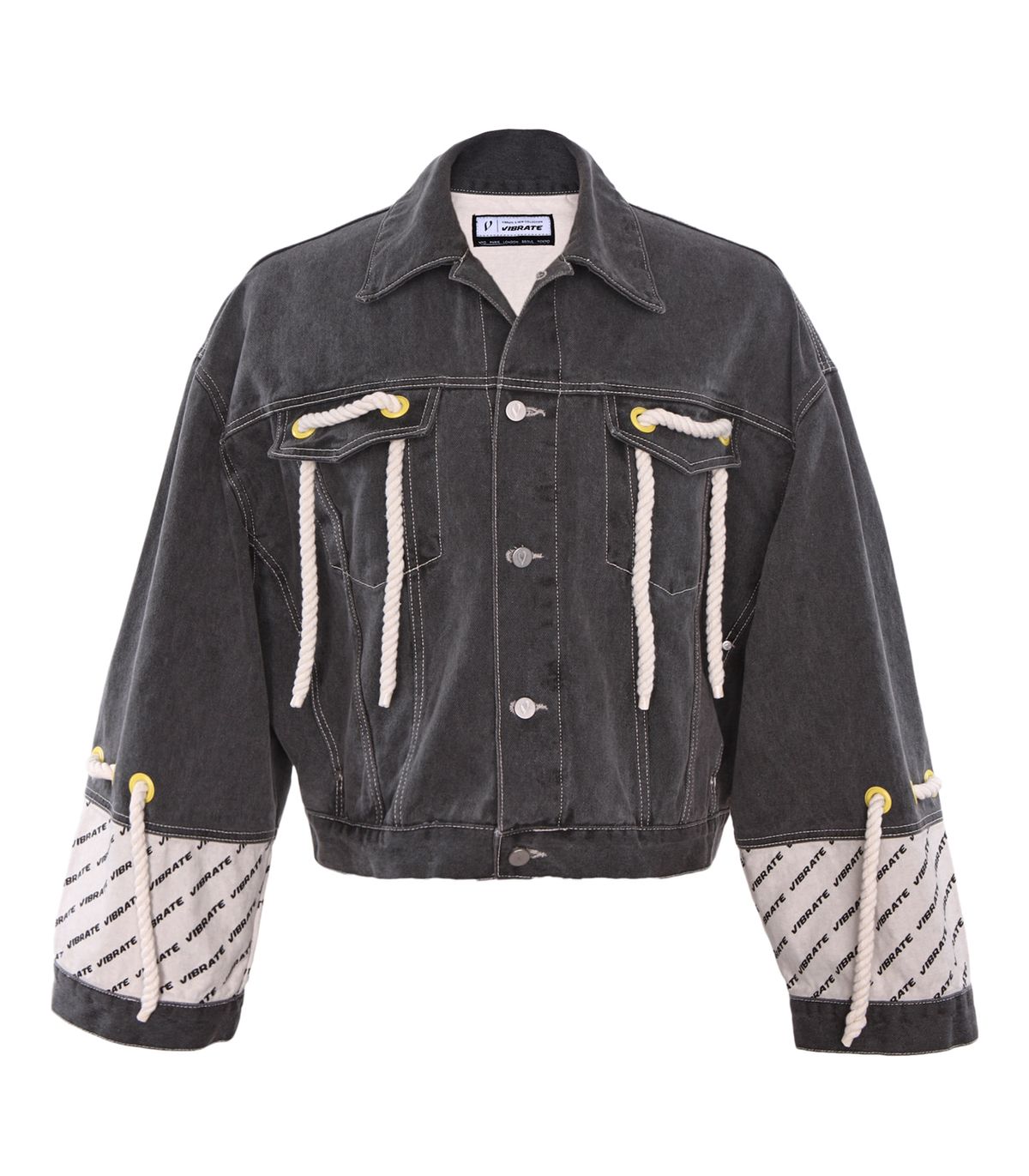 바이브레이트(VIBRATE) QUATRE-ROPE STREET DENIM JACKET (BLACK)