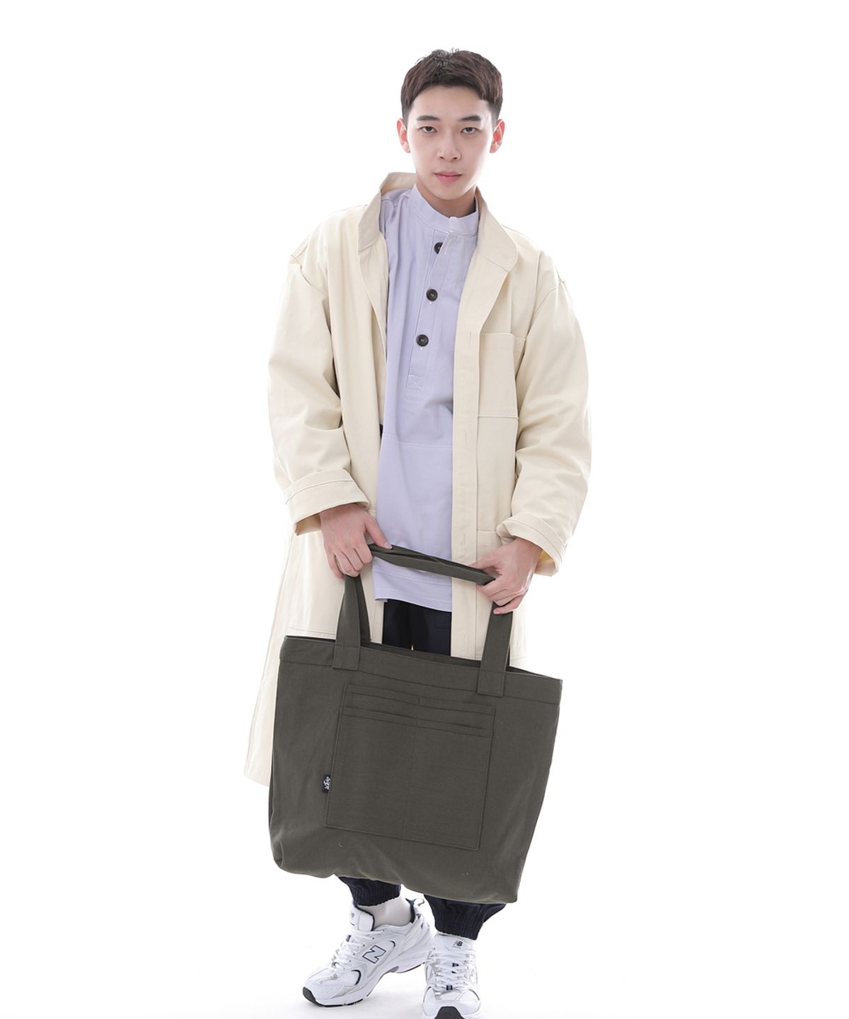 세인트크루(SAINTCREW) 퍼티그 롤업 롱 트렌치 버튼코트 FBL-700 크림