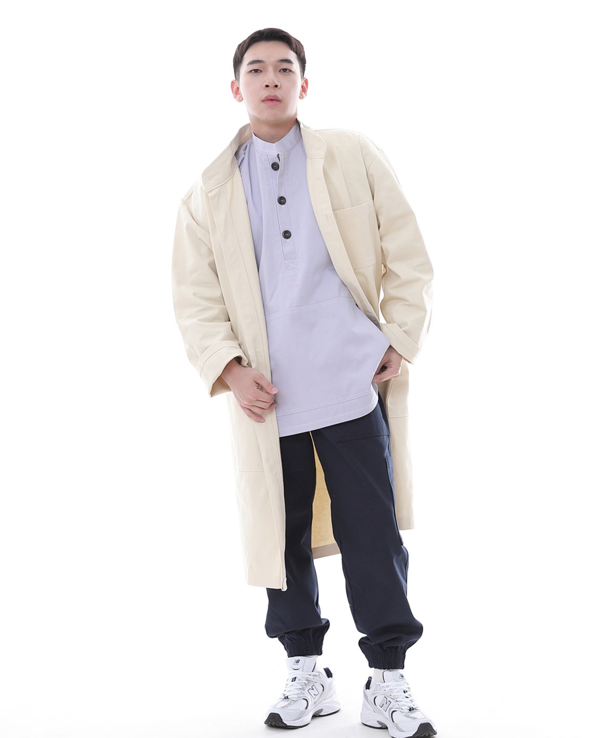 세인트크루(SAINTCREW) 퍼티그 롤업 롱 트렌치 버튼코트 FBL-700 크림