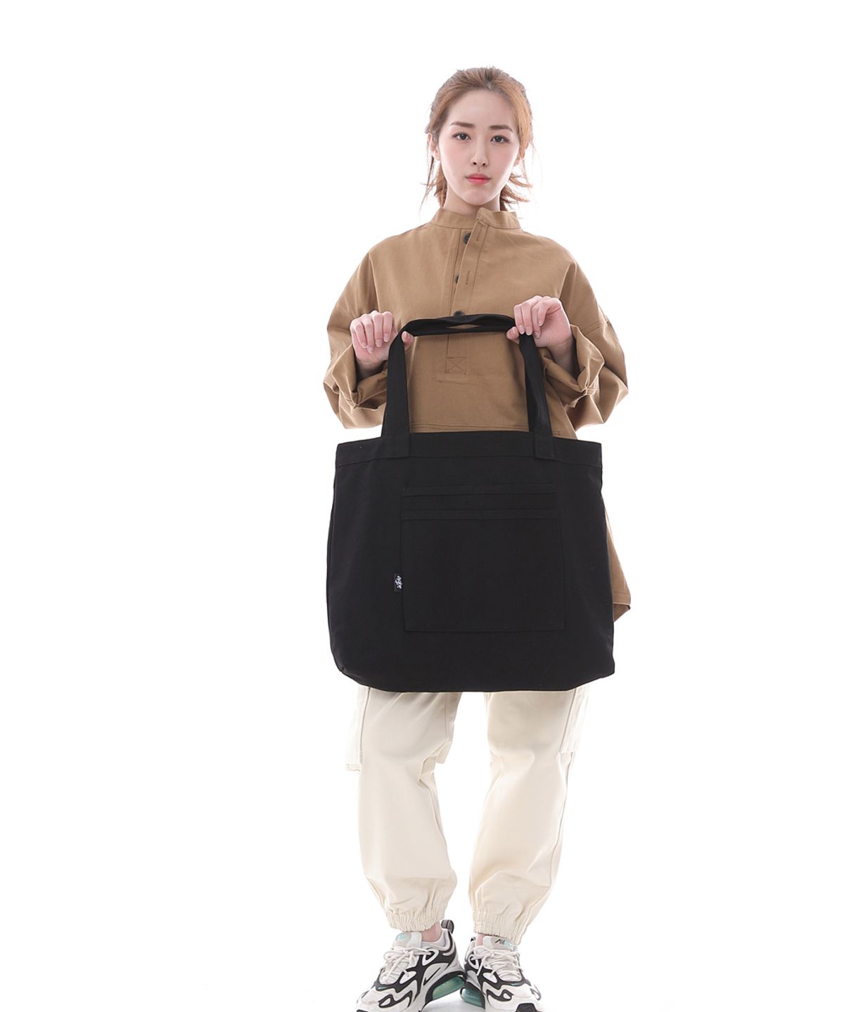 세인트크루(SAINTCREW) 프리스타일 라이프 심플 빅사이즈 에코백 FLB-102 블랙