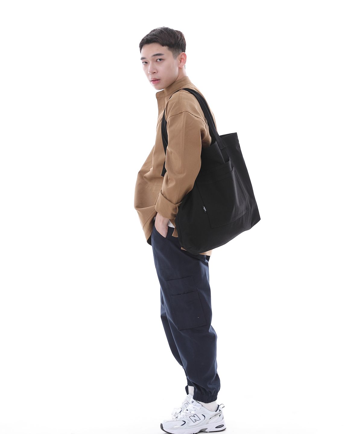 세인트크루(SAINTCREW) 프리스타일 라이프 심플 빅사이즈 에코백 FLB-102 블랙