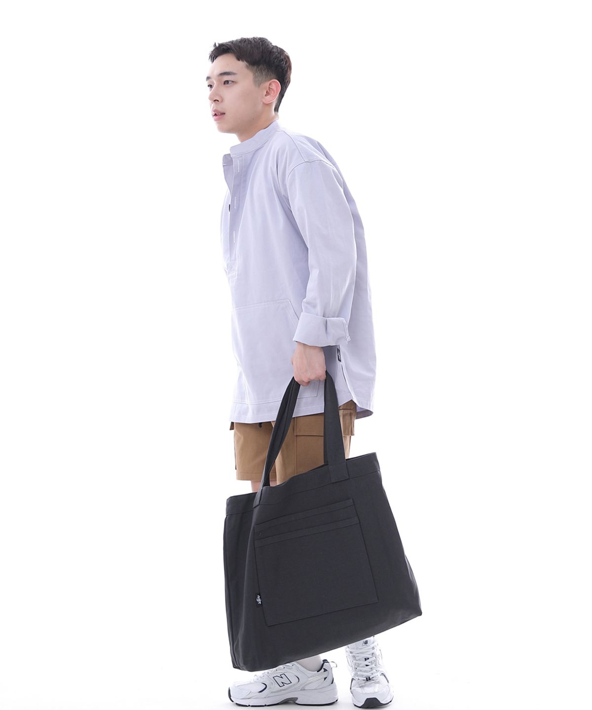 세인트크루(SAINTCREW) 프리스타일 라이프 심플 빅사이즈 에코백 FLB-102 차콜