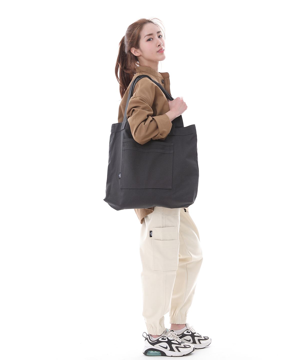 세인트크루(SAINTCREW) 프리스타일 라이프 심플 빅사이즈 에코백 FLB-102 차콜
