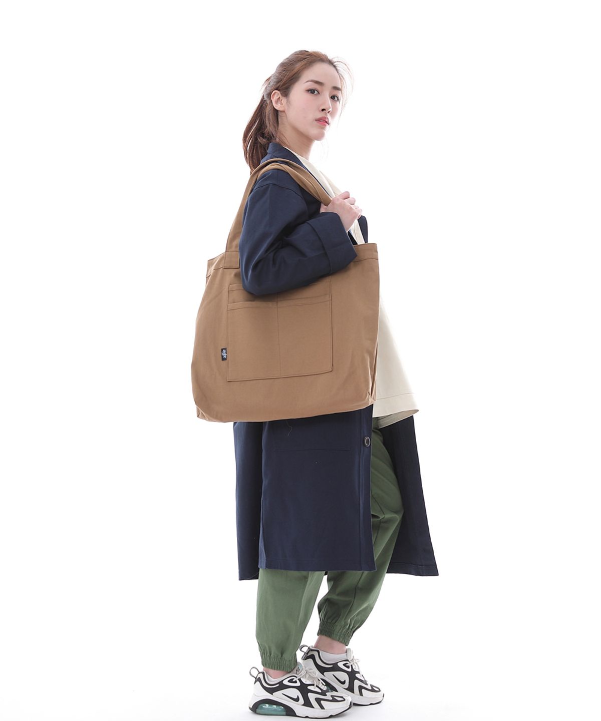 세인트크루(SAINTCREW) 프리스타일 라이프 심플 빅사이즈 에코백 FLB-102 카멜