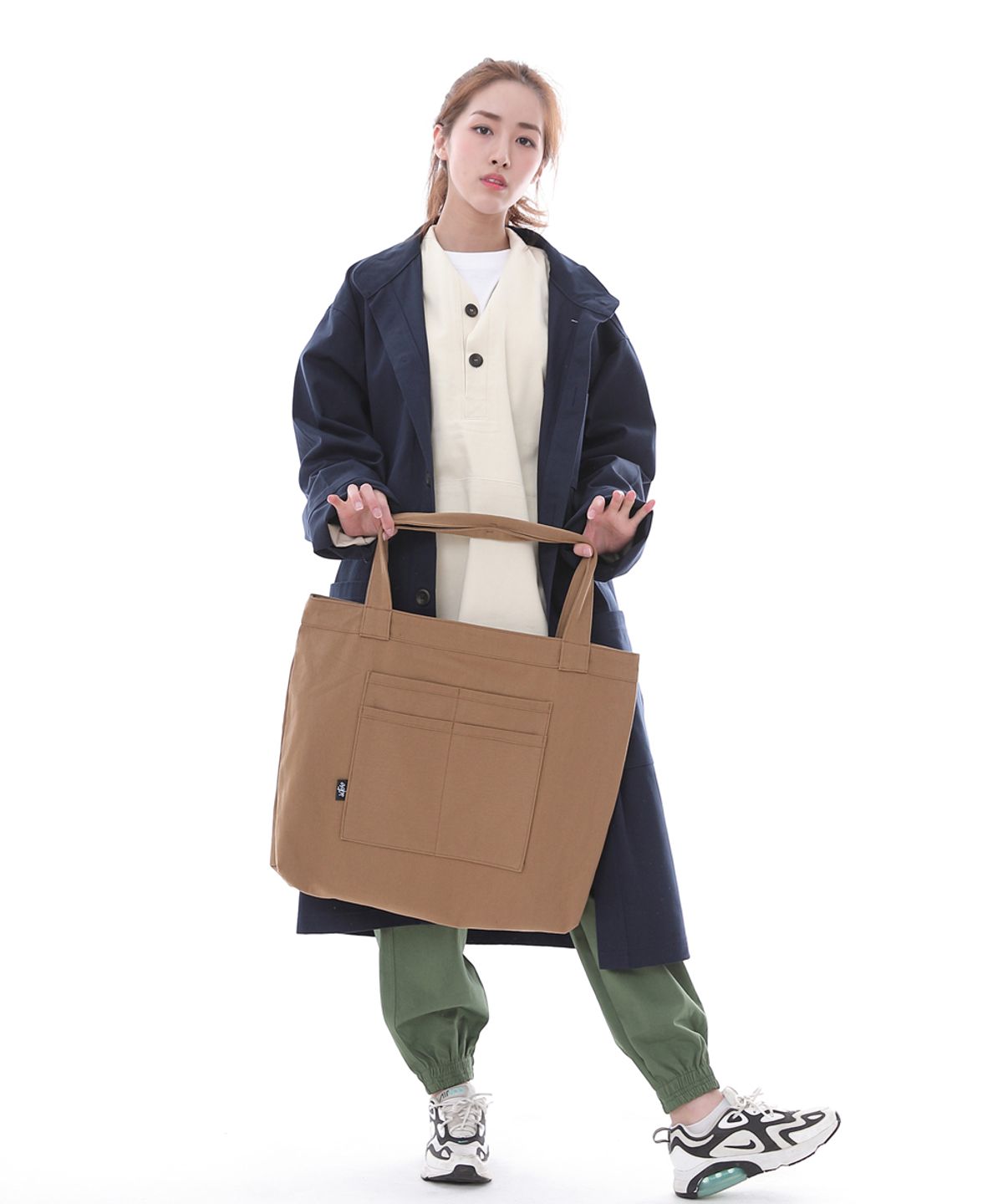 세인트크루(SAINTCREW) 프리스타일 라이프 심플 빅사이즈 에코백 FLB-102 카멜