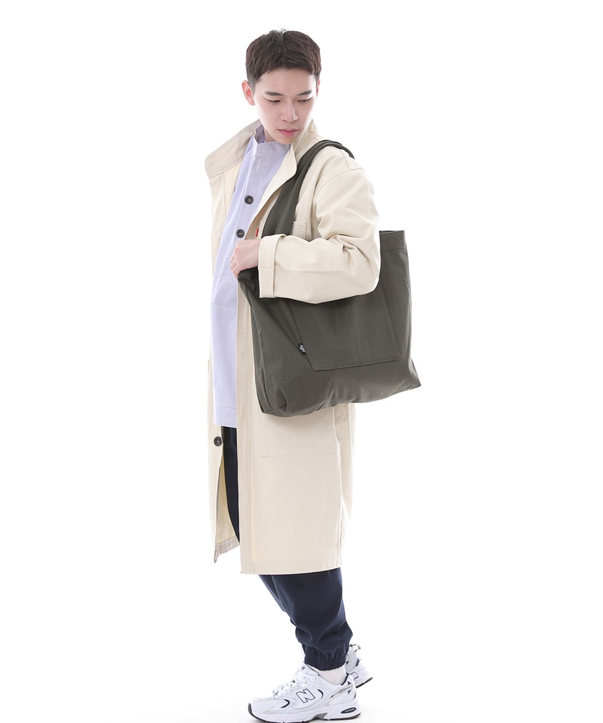 세인트크루(SAINTCREW) 프리스타일 라이프 심플 빅사이즈 에코백 FLB-102 카키