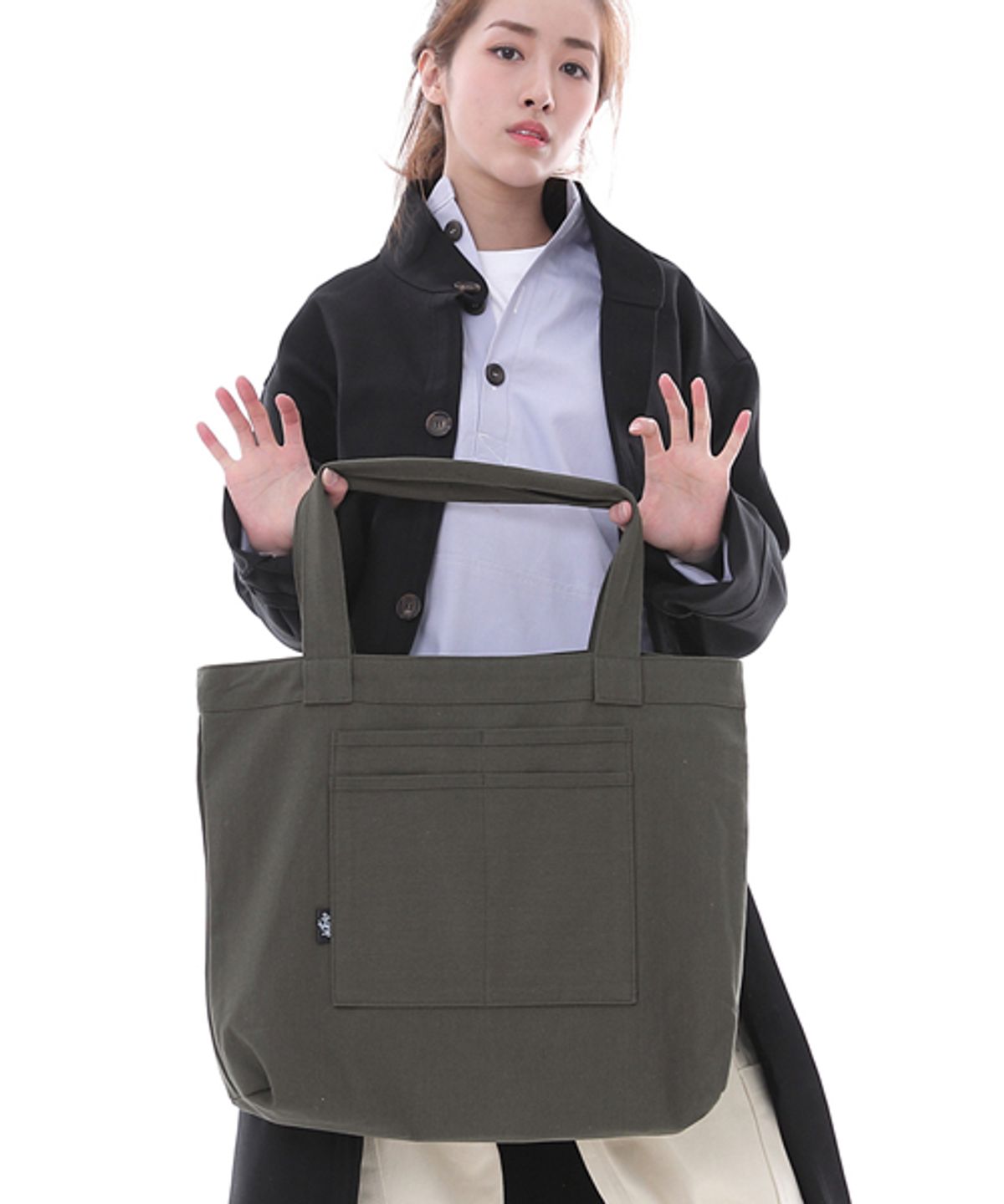 세인트크루(SAINTCREW) 프리스타일 라이프 심플 빅사이즈 에코백 FLB-102 카키